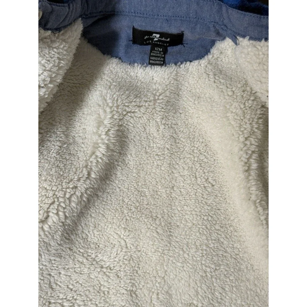7 For All Mankind Toddler Boys 12M Blue Plaid Jacket Jogger Set7 For All Mankind